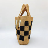 StrawWeave Eco-Friendly Handwoven Raffia Color-Block Large-Capacity Shoulder Bag  Travel & Vacation Straw Beach Bag, Bucket Bag, Casual Commuter Handbag